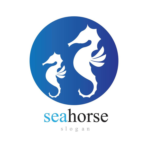 Deniz atı logo vektör illüstrasyon tasarımı - Vektör, Görsel