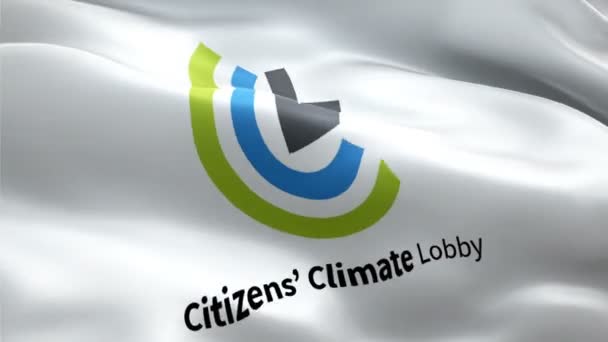 CCL-Logo. Nationales 3d Citizens Climate Lobby Logo weht. Zeichen einer nahtlosen CCL-Animation. Bürger Klima Lobby Flagge HD Hintergrund - New York, 4. Juli 2021 - Filmmaterial, Video