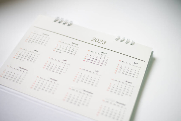 Close up white calendar 2022 in planning concept. - Foto, afbeelding