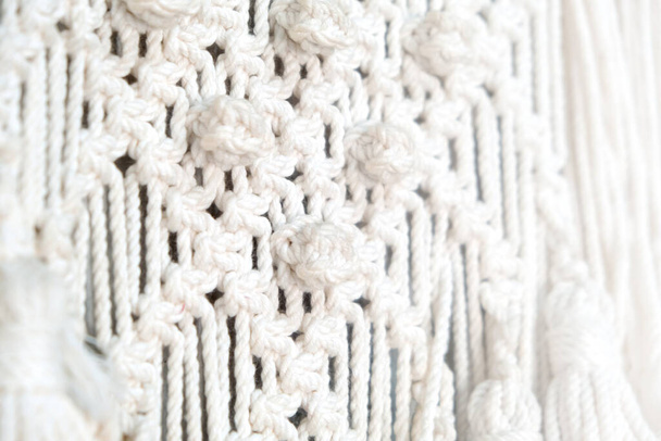 Wall decoration macrame mockup for templates, Website banners, Text Quotes - Zdjęcie, obraz