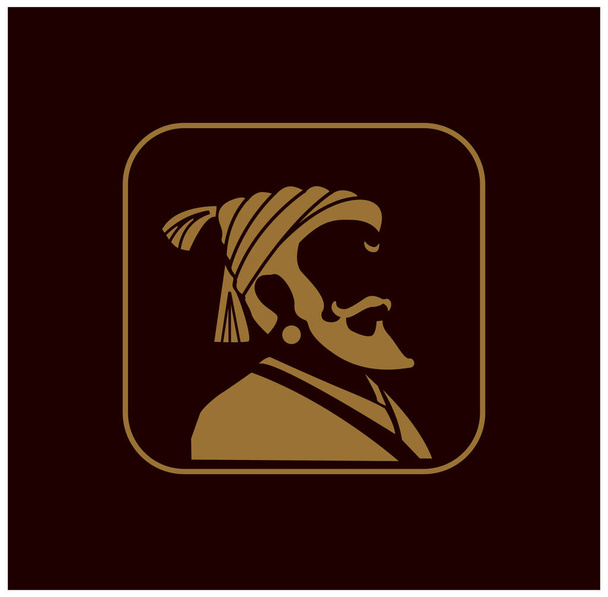 Chatrapati Shivaji Maharaj gezicht pictogram. Shiviji icoon vector. - Vector, afbeelding