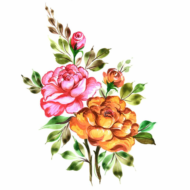 美しい装飾的なカラフルな花の束の背景 - ベクター画像