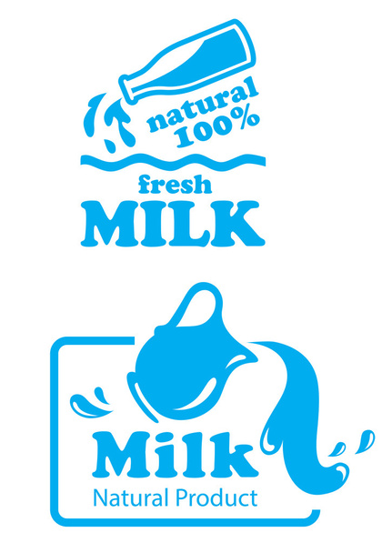 atural Milk labels or badges - Vector, Image