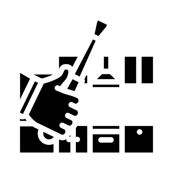 ремонт кухонного модуля векторная иллюстрация иконки глифа - Вектор,изображение