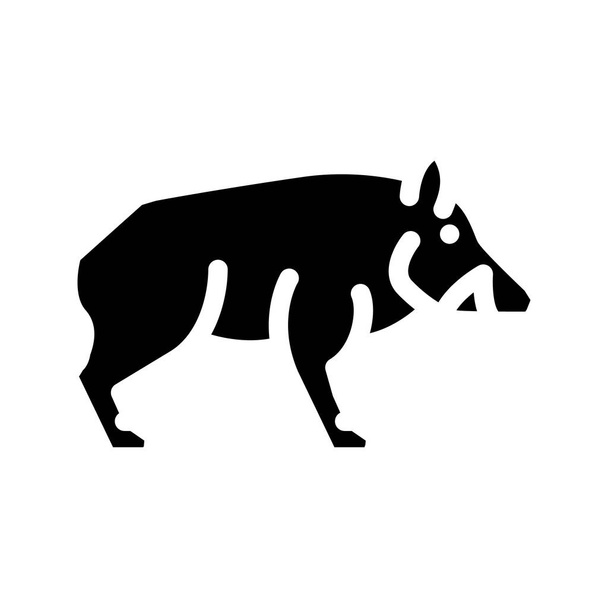 Wildschwein Tier Glyphen Symbol Vektor Illustration - Vektor, Bild