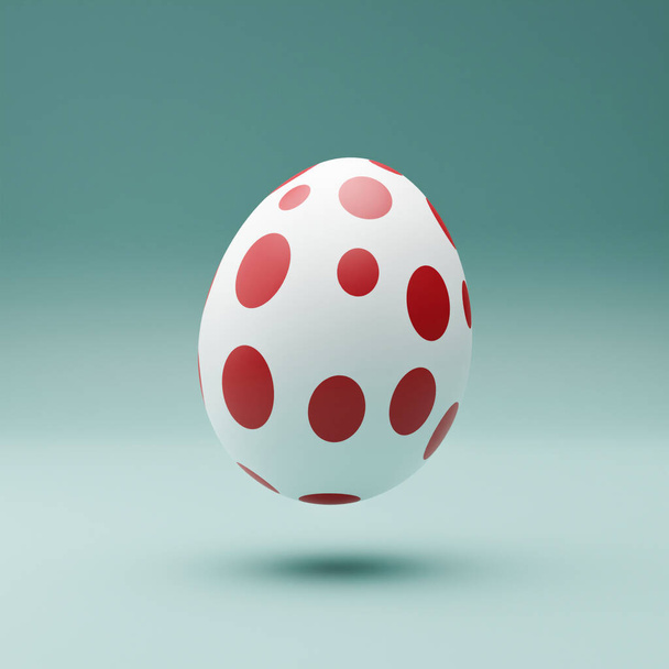 3D vejce levitující na zeleném pozadí. velikonoční vajíčka barevné dekorace pozadí. minimální design rekreačního stylu. 3D vykreslování. Přírodní výtvarné složení ilustrace - Fotografie, Obrázek