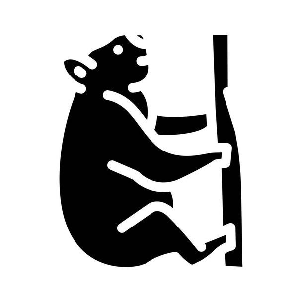 koala animal glifo icono vector ilustración - Vector, imagen