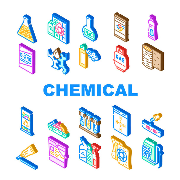 Icone di produzione dell'industria chimica Set vettoriale - Vettoriali, immagini