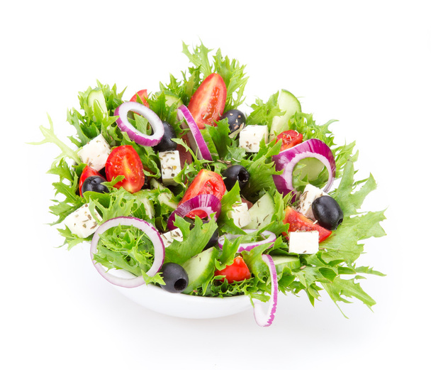 Fresh tasty salad over white - Photo, Image