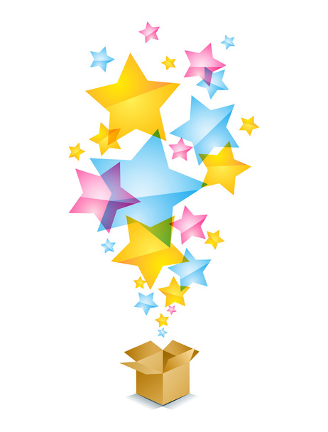 Box with stars - Vector, Image