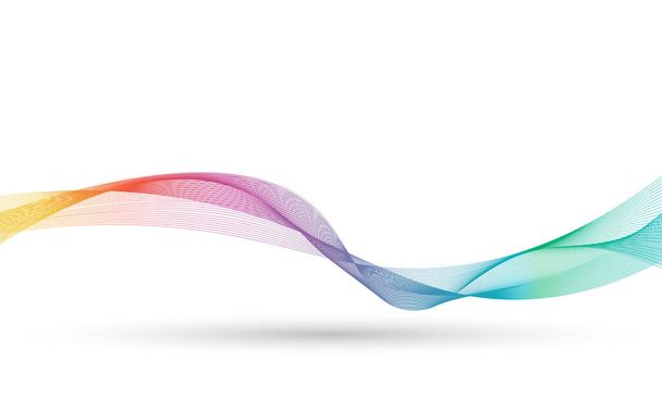 wavy line background with rainbow colors, suitable for backgrounds, presentations, wallpapers, covers, and others - Vector, Image