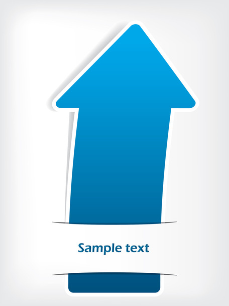青い矢印とパンフレットのデザイン - ベクター画像