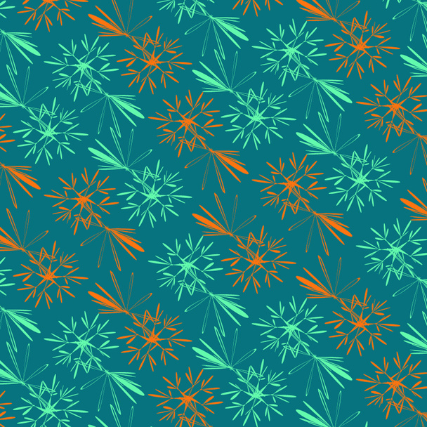 Christmas abstract snowflakes pattern background - Vektör, Görsel