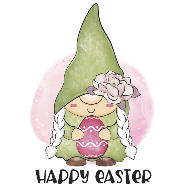 Joli nain de Pâques. Joyeuses vacances de Pâques illustration stock.  - Photo, image