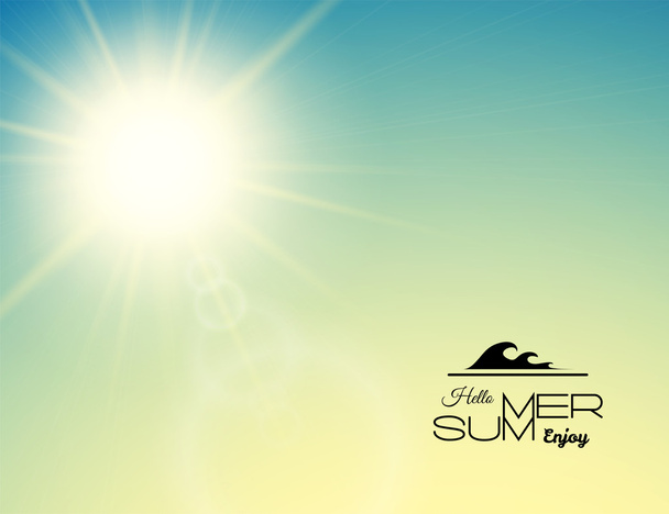 Summer background, summer sun with lens flare - Vektör, Görsel