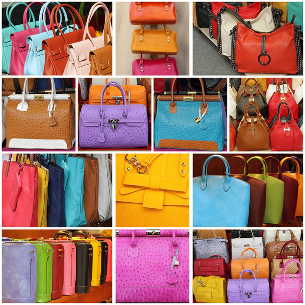 Leather handbags collage - Photo, Image
