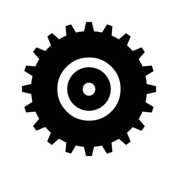 Jednoduchá silueta ozubená kolečka mechanismus automatizace hodinová ikona - Vektor, obrázek
