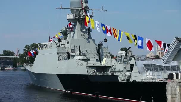 Warship frigate Makhachkala Caspian Flotilla - Footage, Video