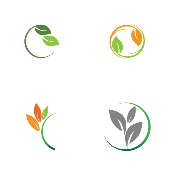 набір логотипів зеленої листяної екології елемент природи Векторний значок
 - Вектор, зображення