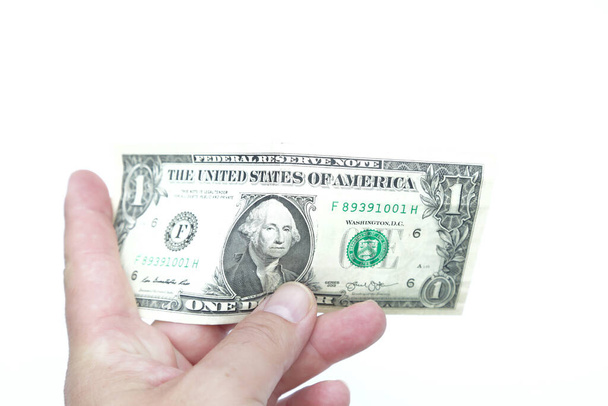 Dollars argent isolé sur fond blanc
 . - Photo, image