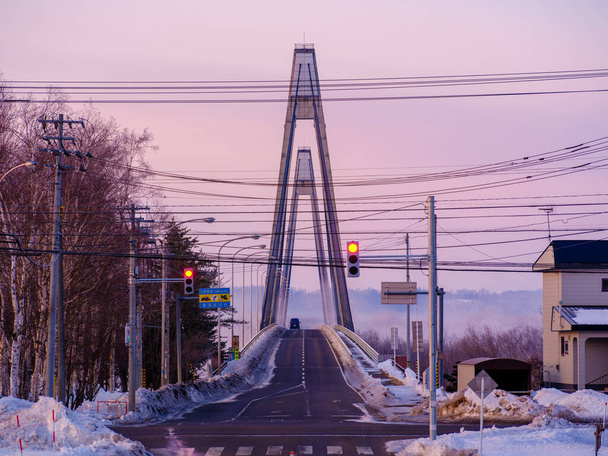 grote brug in de winter mornig - Foto, afbeelding