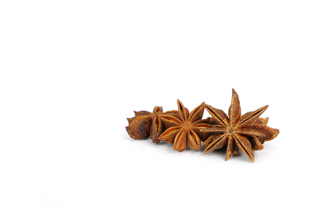 Star anise spice close-up on white background. - Photo, Image