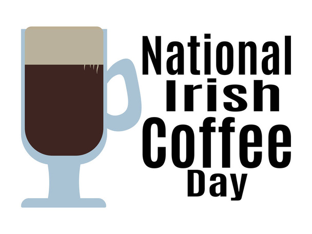 Национальный ирландский день кофе, идея для плаката, баннера, флаера, открытки или дизайна меню - Вектор,изображение