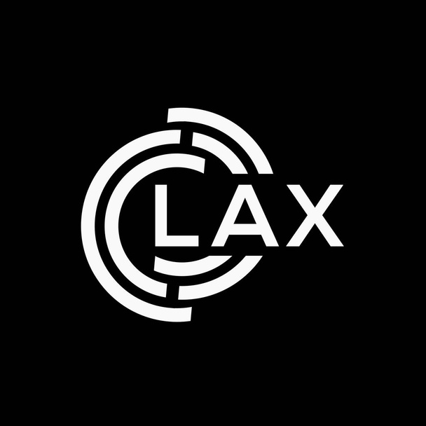 ブラックを基調としたLAXの文字ロゴデザイン。創造的なイニシャルの文字のロゴのコンセプト。. - ベクター画像