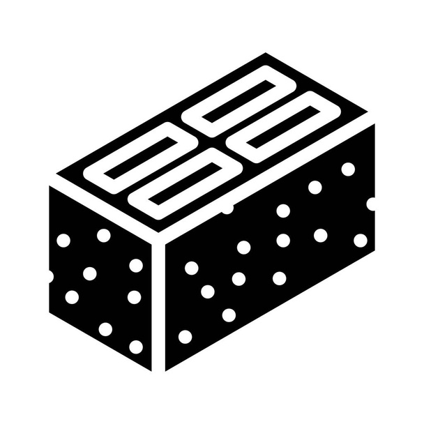 blocco di cemento glyph icona vettoriale illustrazione - Vettoriali, immagini