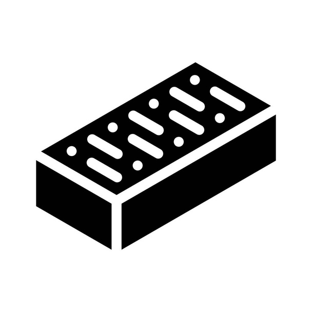 brique pour construire mur glyphe icône illustration vectorielle - Vecteur, image