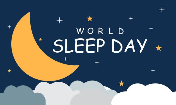 World Sleep Day. Healthy life vector template for banner, card, poster, background. - Vector, Image