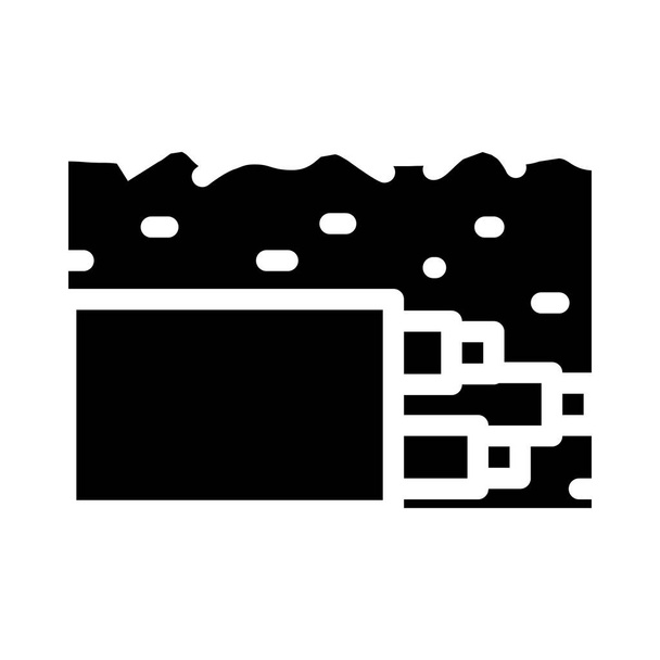 föld alatti kábel glyph ikon vektor illusztráció - Vektor, kép