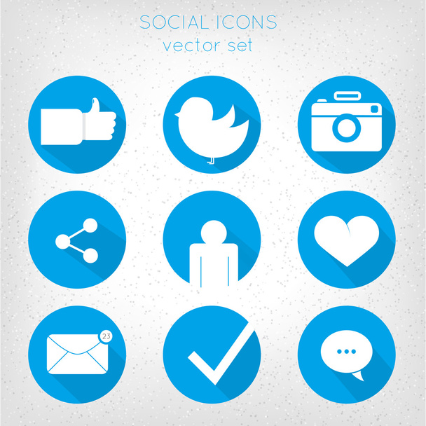 Set of social icons - Wektor, obraz