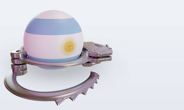Трехмерные наручники Аргентина, вид слева - Фото, изображение
