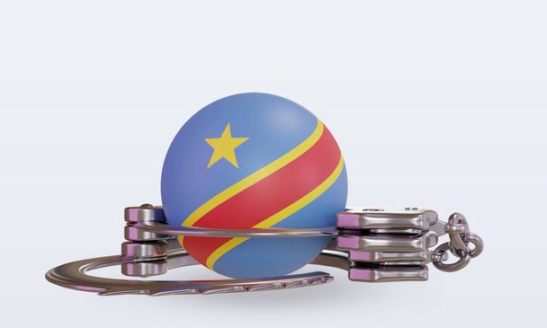 3d наручники Демократическое Конго флаг с видом спереди - Фото, изображение