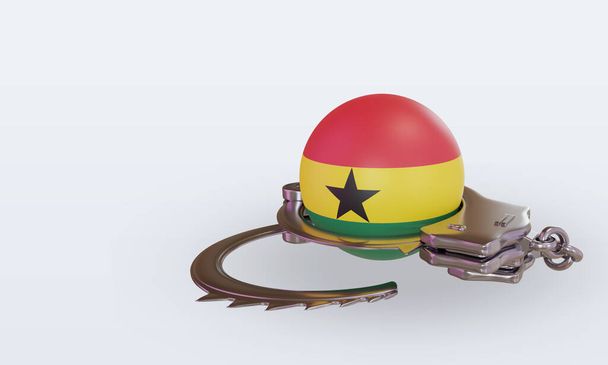 Трехмерные наручники флаг Ганы, вид справа - Фото, изображение