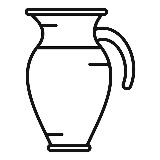 Milk jug icon outline vector. Glass dairy - Vector, Imagen