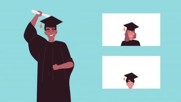 három egyetemi hallgató diplomázott - Felvétel, videó