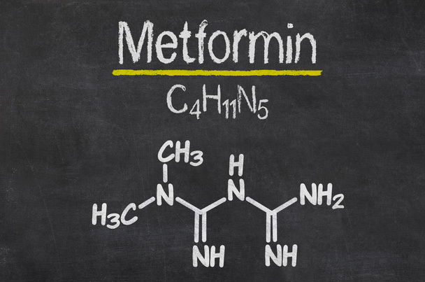 a kémiai képlet, a metformin tábla - Fotó, kép
