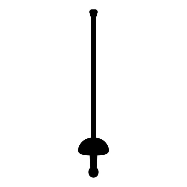 Rapier epee kard vívás kard régi hideg fegyver melee fegyver sport vagy párbaj sziluett ikon fekete szín vektor illusztráció kép lapos stílus egyszerű - Vektor, kép