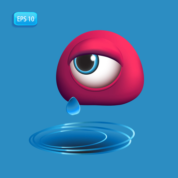 3D monsters eye -  red - Vector, Imagen