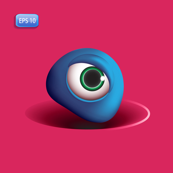 3D monsters eye - blue - Вектор, зображення