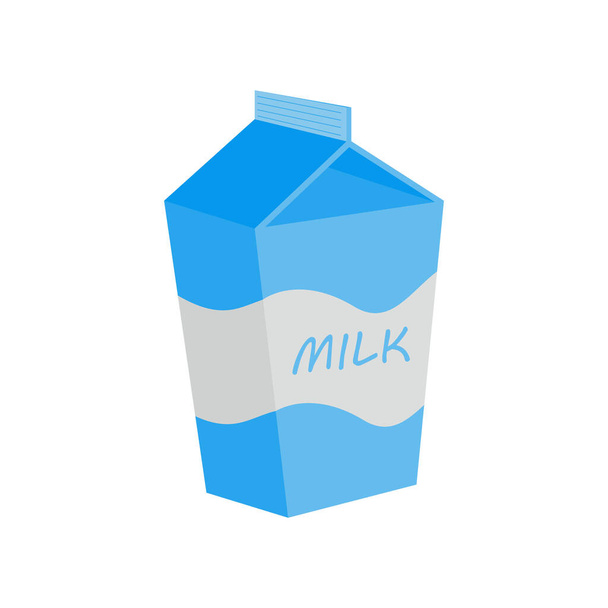  Milk in carton package. Vector illustration in flat cartoon style isolated on white background.  - Vettoriali, immagini