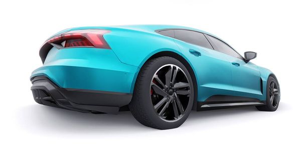 Premium Elektro-Sportlimousine. Auto isoliert auf weißem Hintergrund. 3D-Darstellung - Foto, Bild