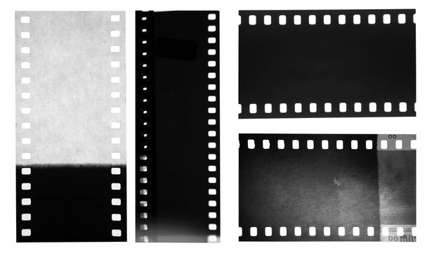 Película tiras negativas sobre fondo blanco - Foto, imagen