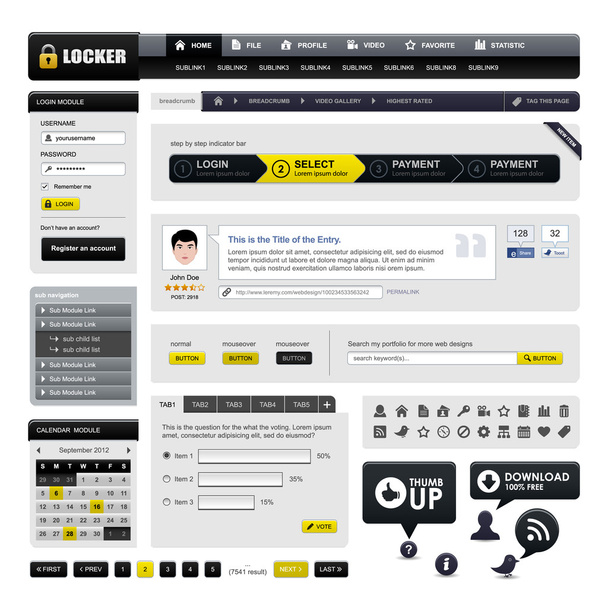 Веб-дизайн Елемент сайту Вектор
 - Вектор, зображення