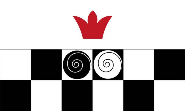Sakk játék fehér és fekete figurák. Döntetlen nap. A vektor illusztráció használható webes háttérként, térképként, kártyaként és plakátként.. - Vektor, kép