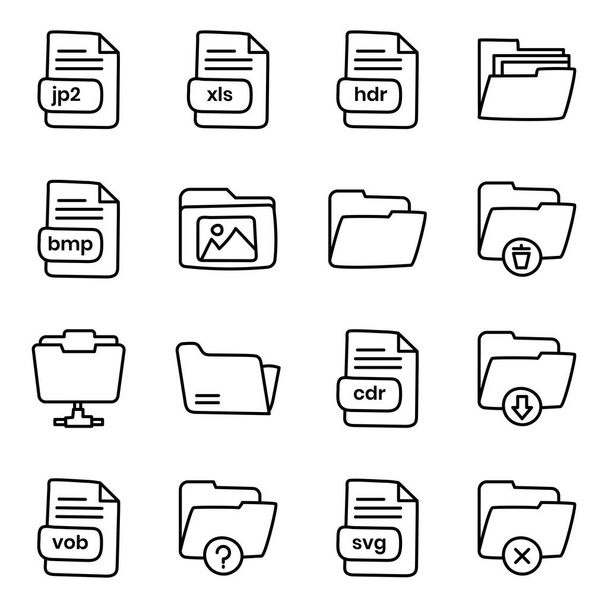 Nous avons créé un grand dossier icônes pack. Ces icônes linéaires sont disponibles à l'utilisation et sont modifiables aussi bien. - Vecteur, image