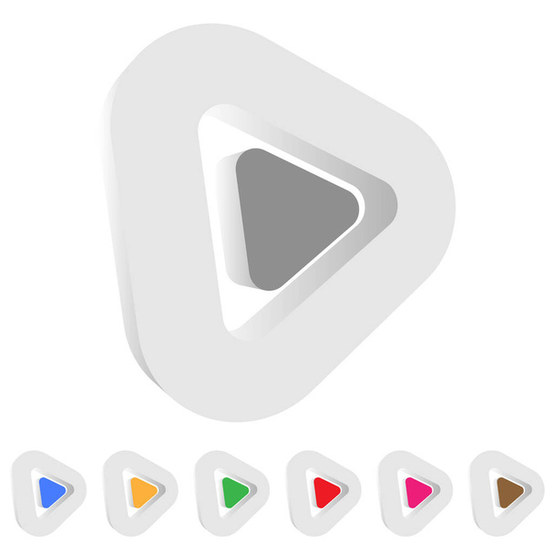 Play, start button icon vector illustration - Вектор,изображение
