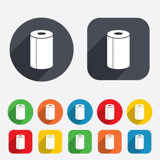 Paper towel sign icon. Kitchen roll symbol. - Vector, afbeelding